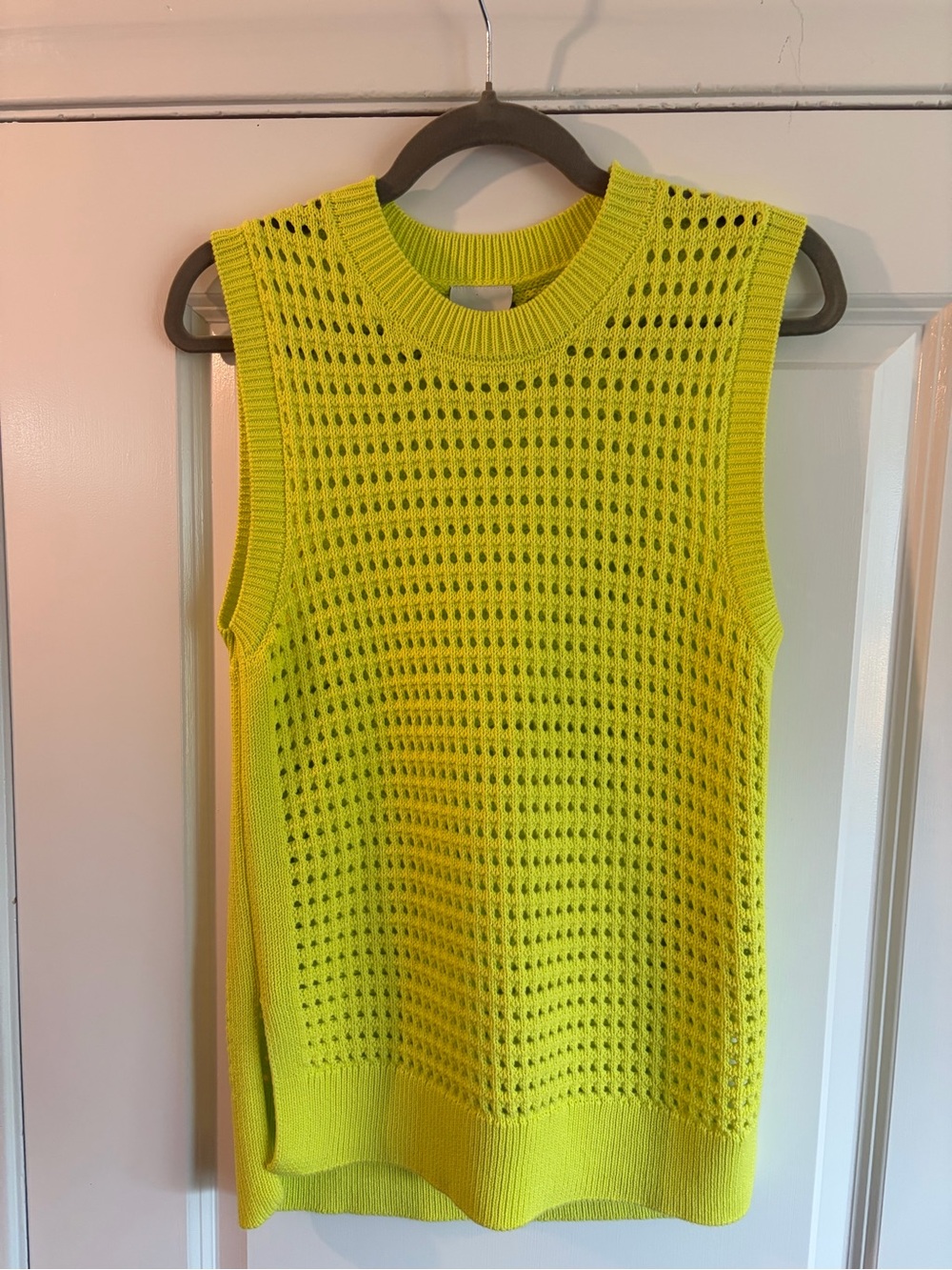 New Varley Sleeveless Knit Pointelle Sweater - Yellow